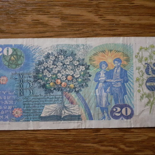 Czechoslovakia 20 Korun banknote 1988 used