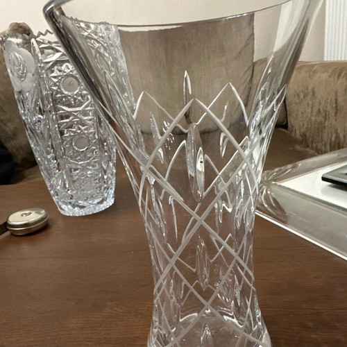 Glass vase used, 22 cm height