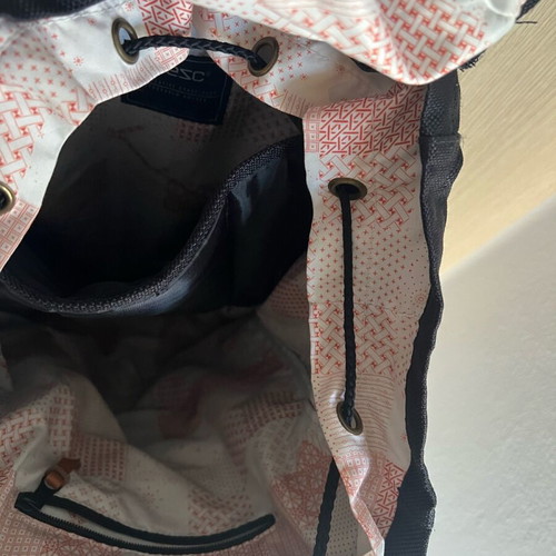 Wesc backpack black with leather details like new