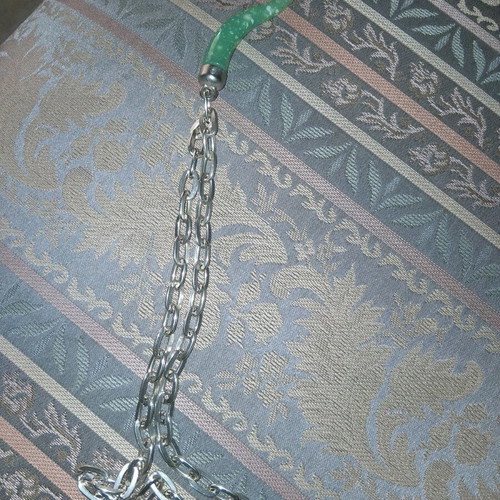 Necklace like new, modern summer style with thick silver chain
