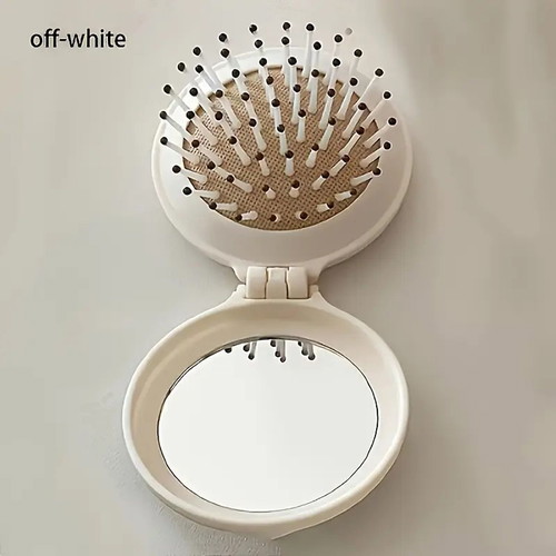 White Compact Mirror Brush new for girls