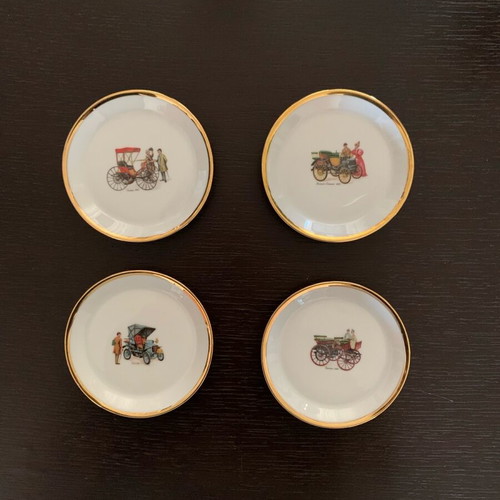 Porcelain decorative plates Schirnding Bavaria like new with car illustrations