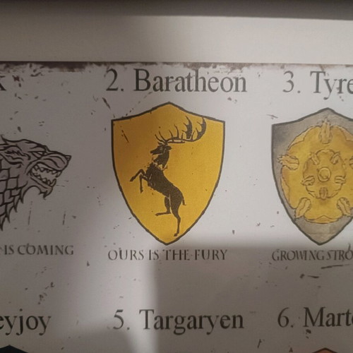 Game of Thrones canvas new with Westeros houses and mottos