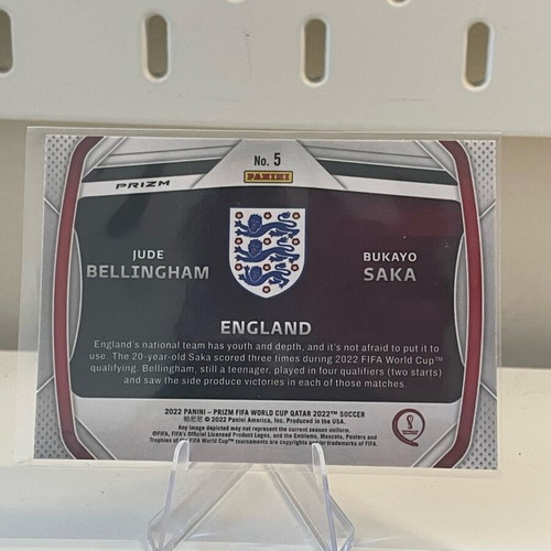 2022 Prizm Soccer World Cup Qatar Jude Bellingham Bukayo Saka SILVER Connections card new