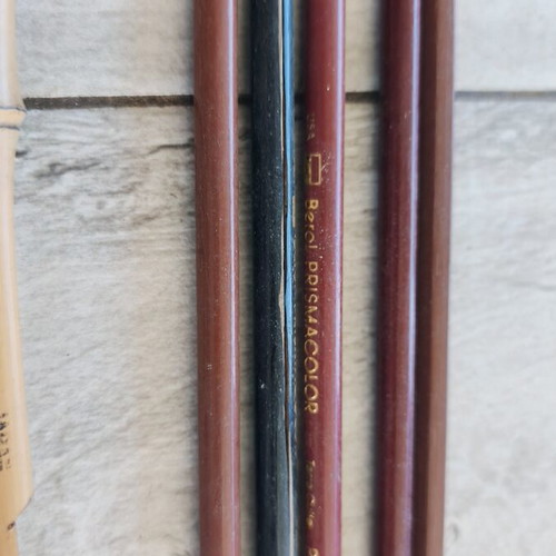 Traditional Japanese Bamboo Pens and Ligultex Acrylic Paints used