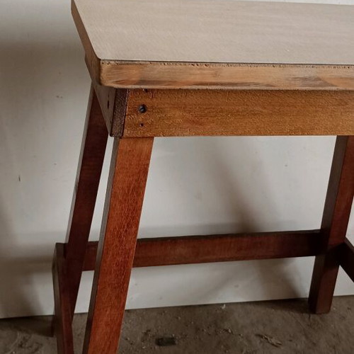 Wooden coffee table with marine plywood used, ideal for summer houses