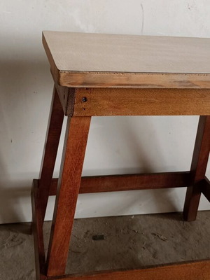 Wooden coffee table with marine plywood used, ideal for summer houses