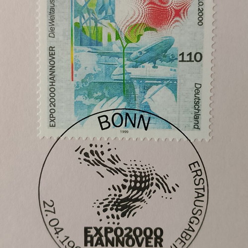 1999 German stamp with Bonn first day cover, mint