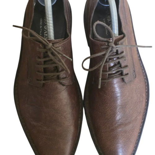 Emporio Armani men's shoes used, brown leather, size 42
