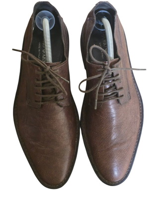 Emporio Armani men's shoes used, brown leather, size 42