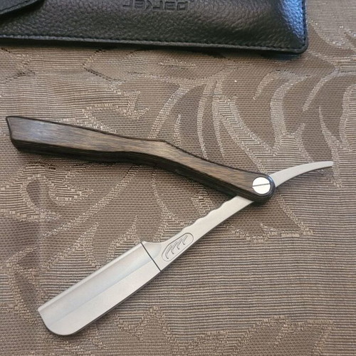 Shavette Feather razor new with Parker leather case and replacement blades