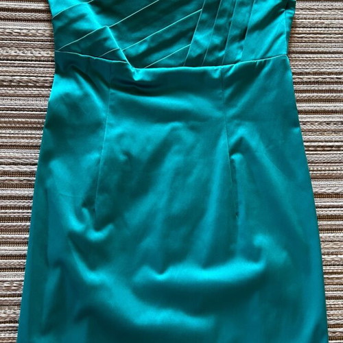 BSB Midi Dress Emerald Green One Shoulder Size 42 Like New