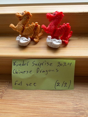Kinder Surprise Κινέζικοι δράκοι 2024 μεταχειρισμένοι, ολοκληρωμένη συλλογή 2 φιγούρες