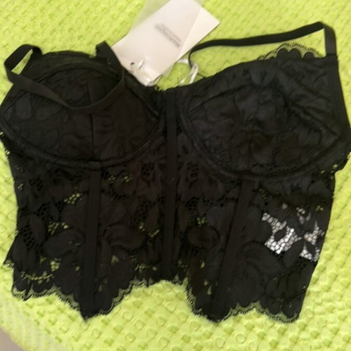 Corset with lace new, size M 38 10, black