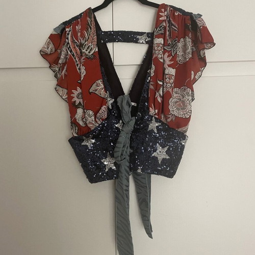 Jerkis vest one size, like new, multicolor with sequins