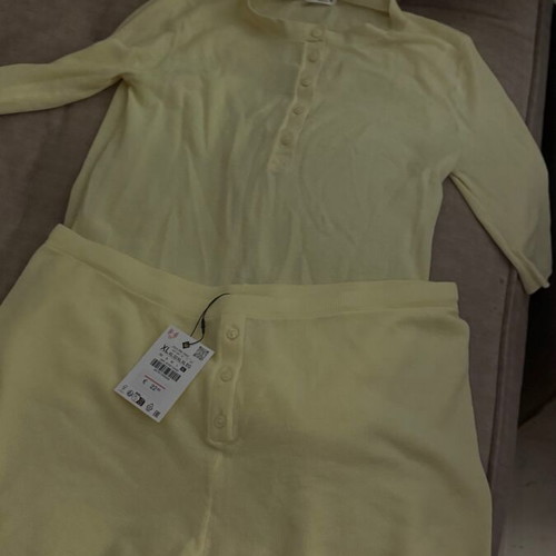 Zara yellow knit set XL