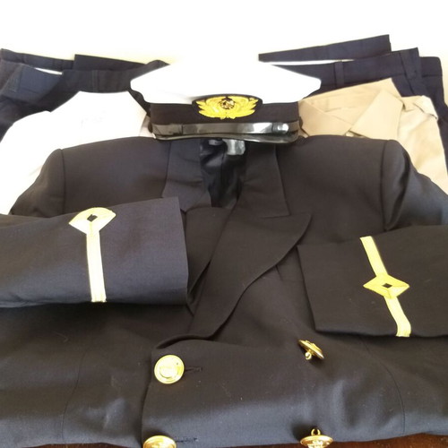 Merchant Navy Cadet Uniform Set with Jacket, Shirts, Trousers, Cap