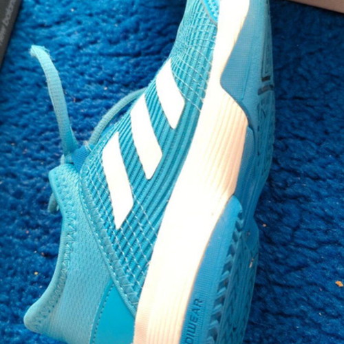 Adidas kids tennis shoes like new, blue, unisex size 34