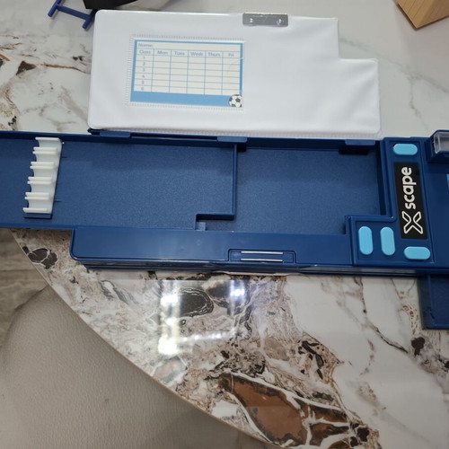 Xscape multifunctional school pencil case with calculator and hidden compartments