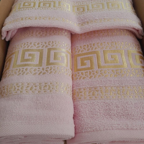 Cotton towel set new, 3 pieces for bath, face, hands