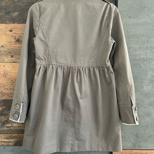 Atmosphere women's trench coat vintage, like new, gray/cappuccino, size Small