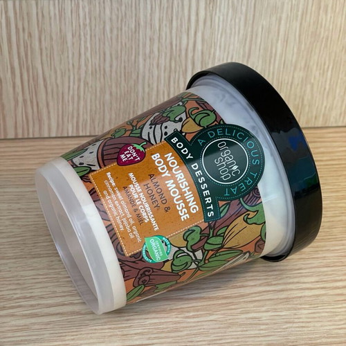 Organic Shop Almond & Honey Body Mousse new 450ml with almond and honey scent