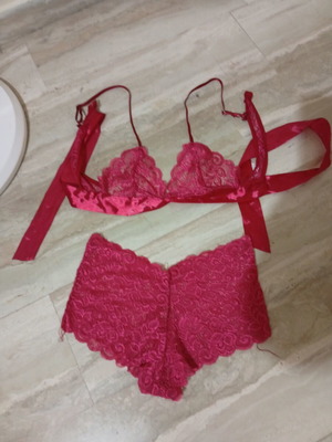 Lingerie set red lace, new, size M/L