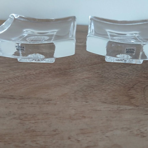 Kosta Boda art glass ashtrays by Bertil Vallien