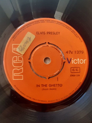 Elvis Presley In The Ghetto / Any Day Now 7" сингъл, RCA Victor, 1969