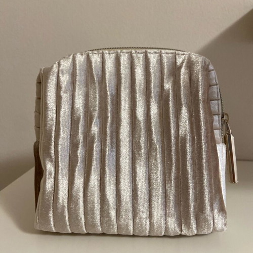 Helena Rubinstein velvet toiletry bag new, beige and silver