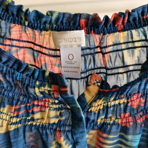 Chico’s blouse with colorful print like new