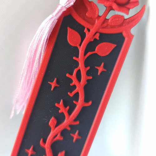 Bookworms bookmark new, 3D recycled plastic with decorative tassel