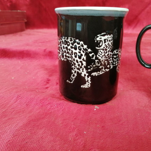 Drink cup leopard design English 1988 new 250 ml