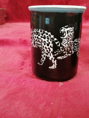Drink cup leopard design English 1988 new 250 ml