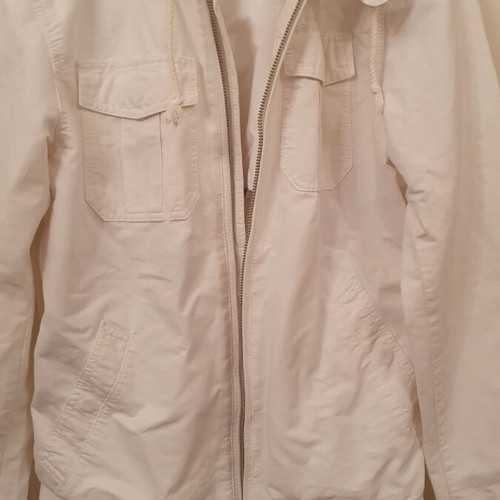 United Colors of Benetton white jacket with hood, size S