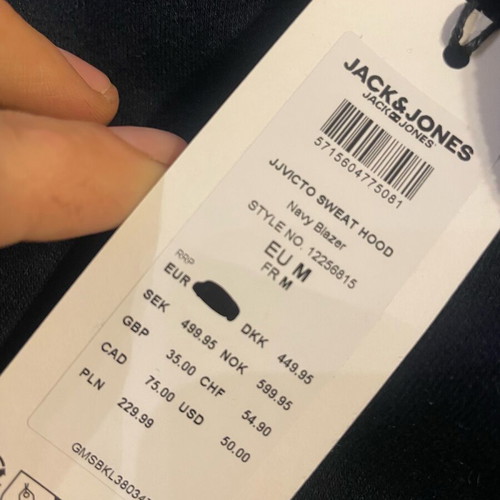 Jack & Jones men's hoodie new, size M, blue