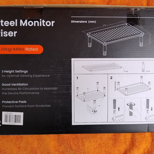 Brateck Steel Monitor Riser new, adjustable height