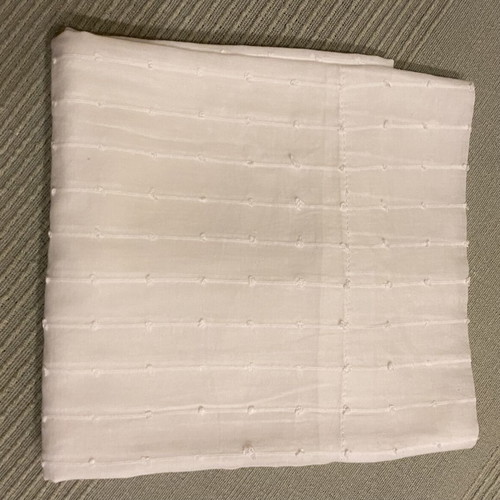 Fabric for curtain white, new, stitched sides and bottom, 108x136 cm