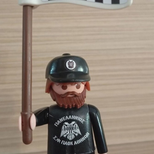 Playmobil PAOK Fan Figure like new with team flag