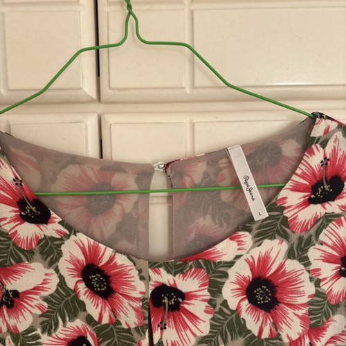 Pepe Jeans floral mini dress, size L, red