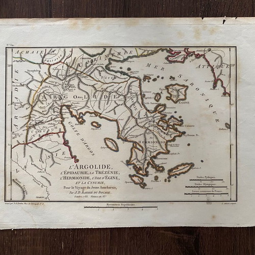 Map L’ARGOLIDE, L’ÉPIDAURIE, LA TRÉZÉNIE, L’HERMIONIDE used, 1785