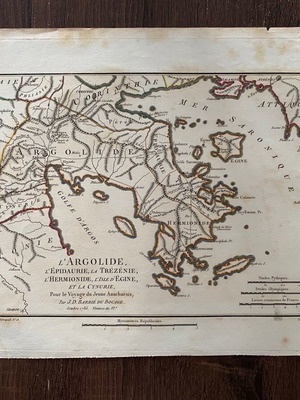 Map L’ARGOLIDE, L’ÉPIDAURIE, LA TRÉZÉNIE, L’HERMIONIDE used, 1785