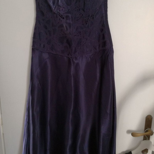 Monsoon strapless silk dress size 38 new, purple