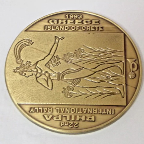 Philpa Medal 22nd International Rally 1993 used, Crete Greece
