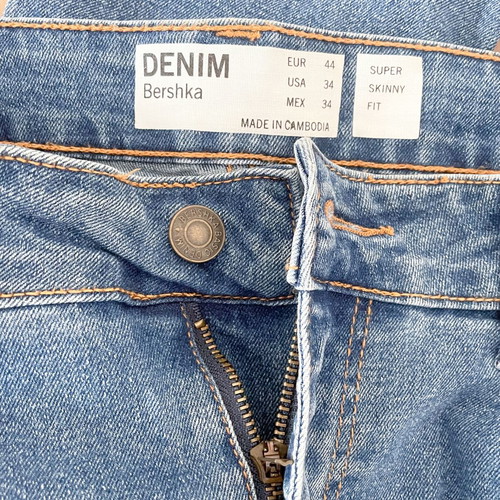 Bershka Skinny Jean Pant like new, blue, size EUR 44