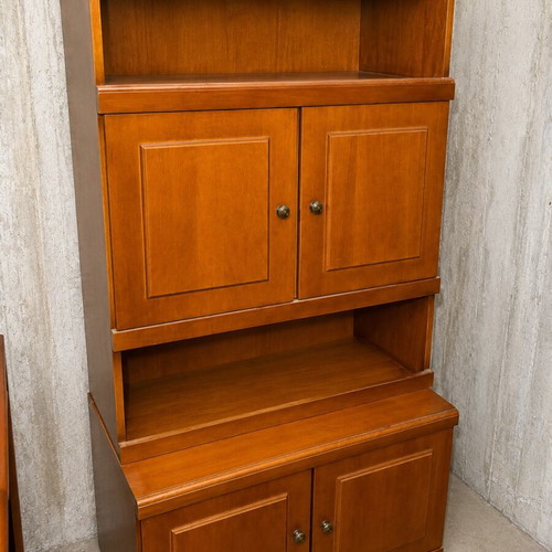Wooden cabinet with shelves and cupboards