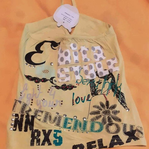 Children's sleeveless top new, size 5/6, green