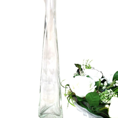 Tall glass vases wedding/baptism decoration set like new