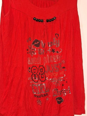 Blouse red elastic new, size XL