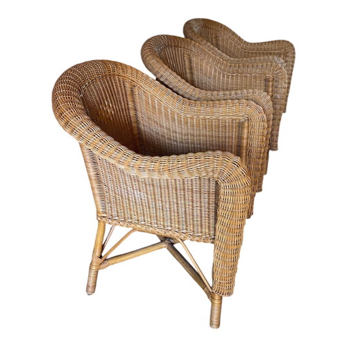 Outdoor garden furniture set with sofa, 3 armchairs and glass table